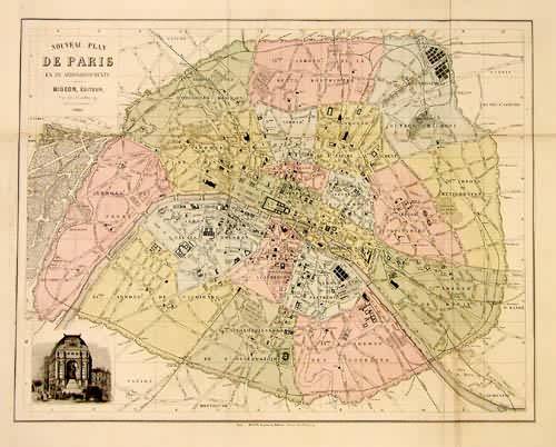 Nouveau Plan de Paris en 20 Arrondissements