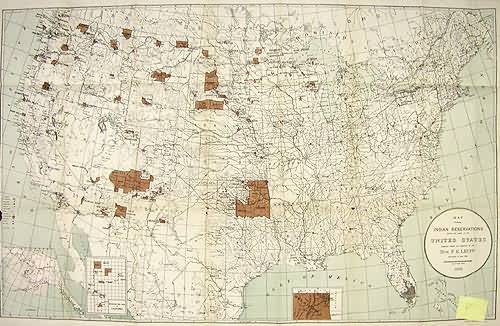 Map Showing Indian Reservations Within The Limits Of The United States ...