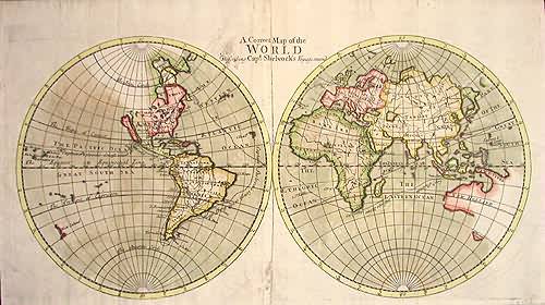 A Correct Map of the World Describing Capt. Shelvocks Voyage round' A Correct Map of the World Describing Capt. Shelvocks Voyage round'
