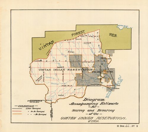 Diagram Accompanying Estimate for Survey and Resurvey of the Uintah Indian Reservation