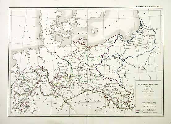 Carte Physique et Politique de la Prusse (Physical and Political Map of Prussia)