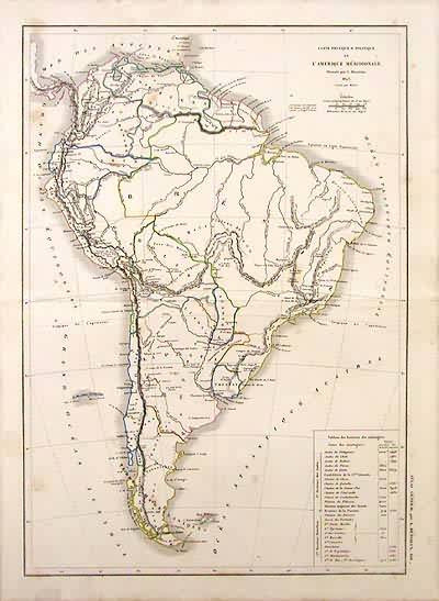 Carte Physique et Politique de LAmerique Meridionale (Physical and Political Map of South America)'