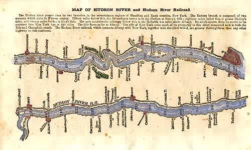 Map of Hudson River and Hudson River Railroad