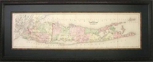 FRAMED Map of Long Island