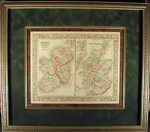 Framed Ireland in Provinces and Counties. County Map of Scotland