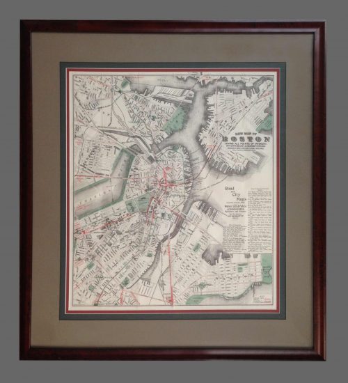 New Map of Boston Giving All Points of Interest; with every Railway and Steamboat Terminus