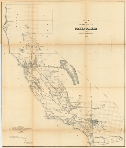 Map of Public Surveys in California to accompany Report of Surveyor Genl. 1855