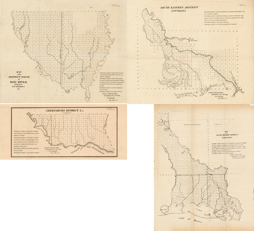 4-Map GLO Set of Louisiana