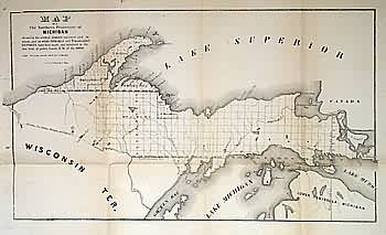 Map of the Northern Peninsula of Michigan