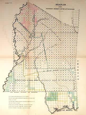 Diagram of the Surveying District South of Tennessee (Mississippi)