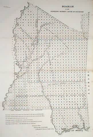 Diagram of the Surveying District South of Tennessee (Mississippi)