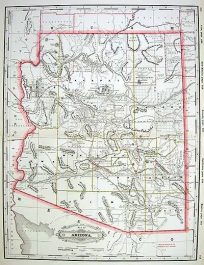 Railroad and County Map of Arizona