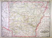 Railroad and County Map of Arkansas