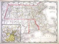 Railroad and County Map of Massachusetts & Rhode Island