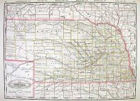 Railroad and County Map of Nebraska