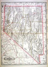 Railroad and County Map of Nevada