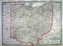 Railroad and County Map of Ohio