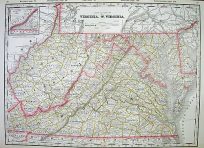 Railroad and County Map of Virginia