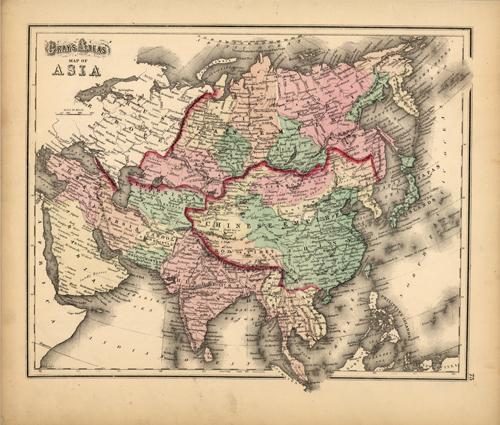 Grays Atlas Map of Asia'