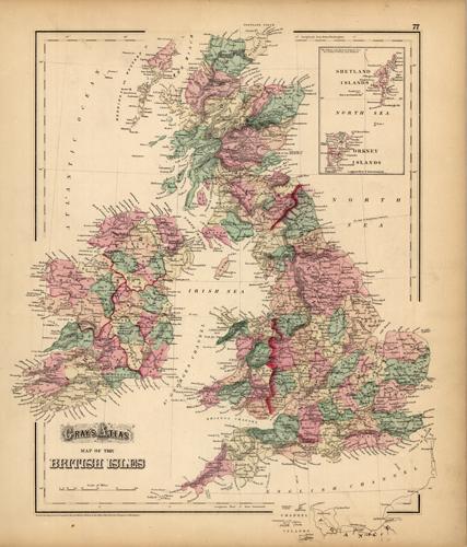 Grays Atlas Map of the British Isles'