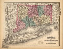 Grays Atlas Map of Connecticut with Portions of New York & Rhode Island'