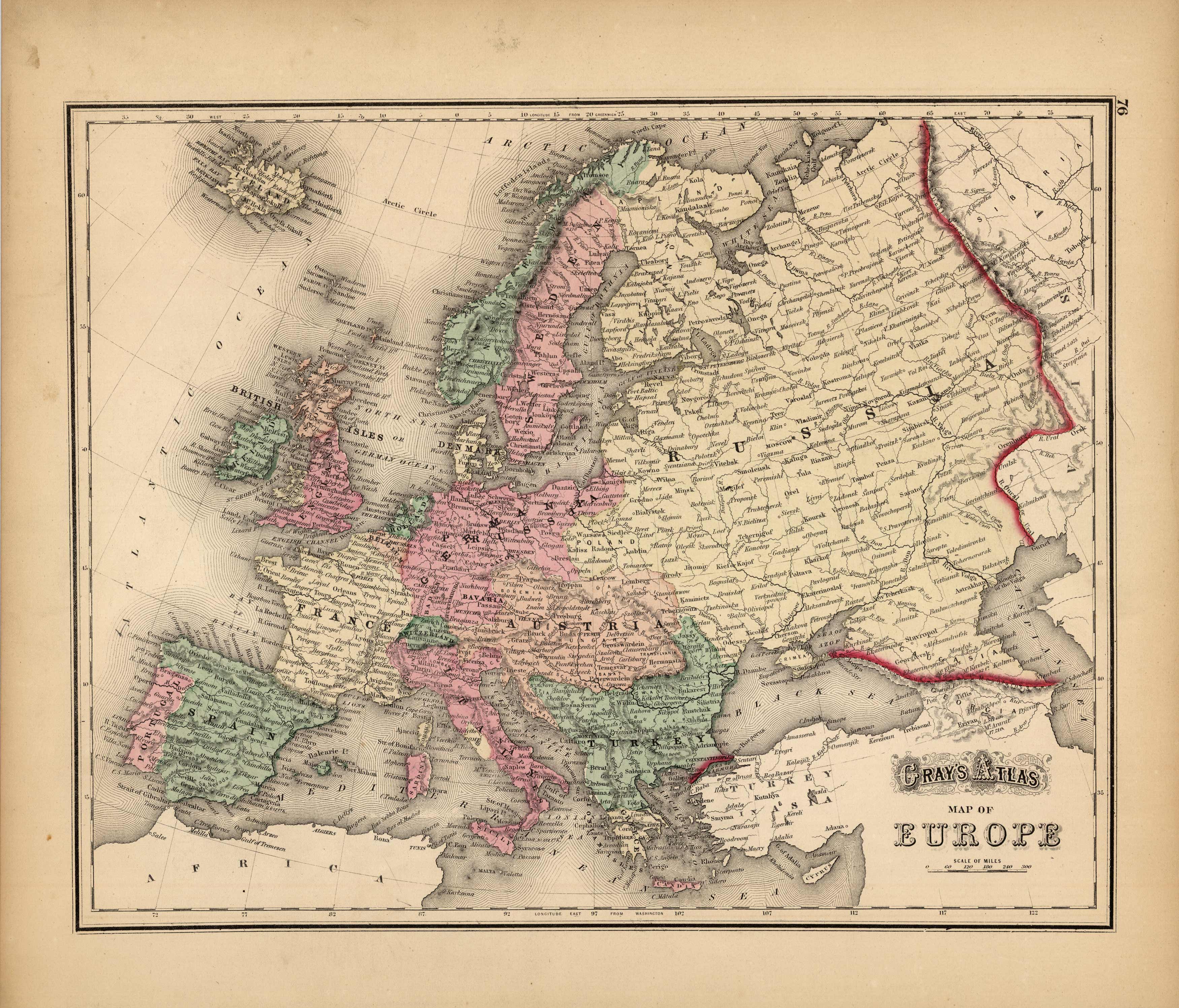 Grays Atlas Map of Europe' Grays Atlas Map of Europe'