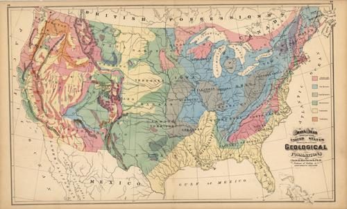 Grays Atlas Map of the United States Showing the Principal Formations '