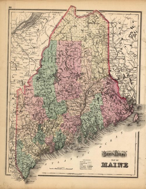 Grays Atlas Map of Maine'