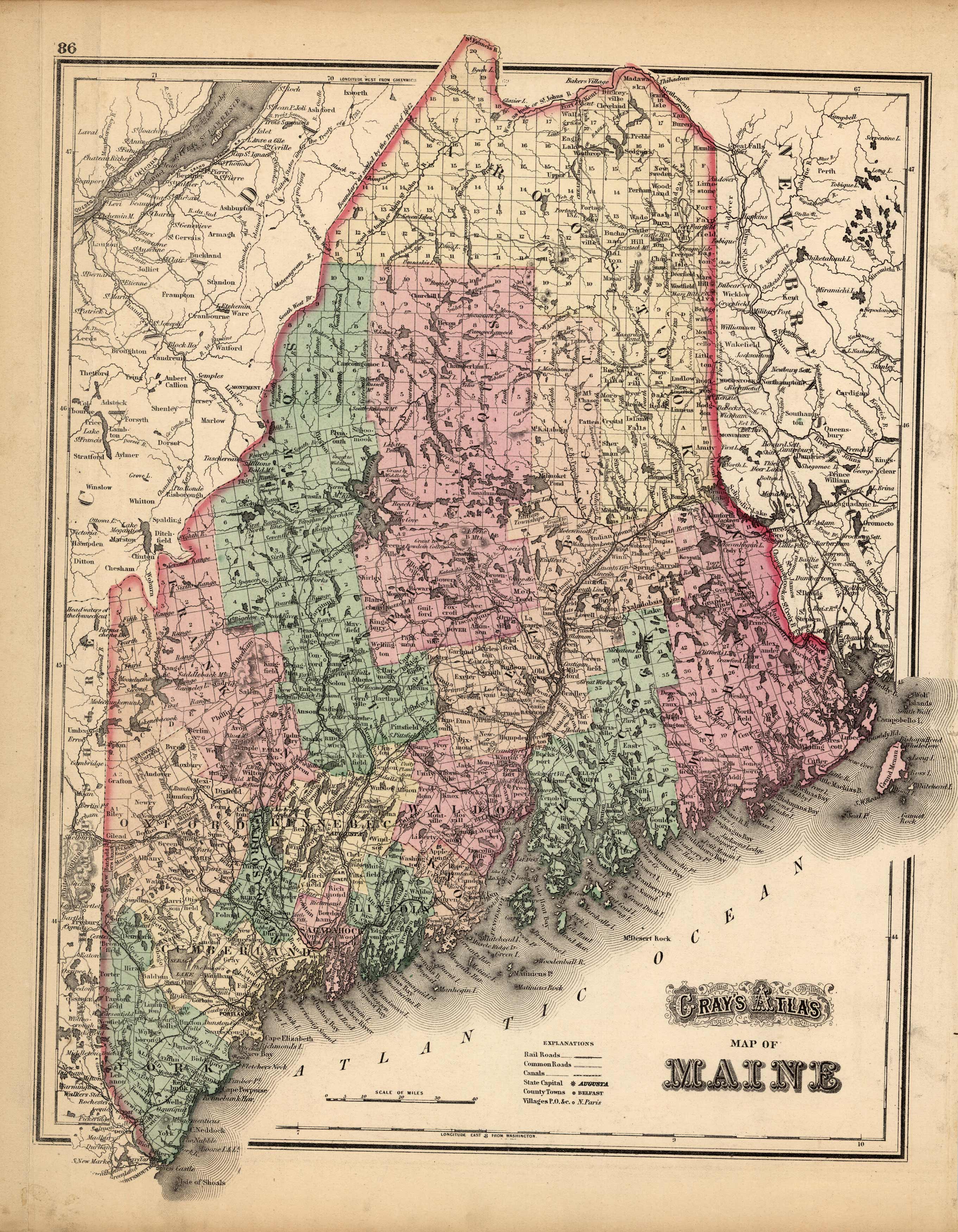 Grays Atlas Map of Maine' Grays Atlas Map of Maine'