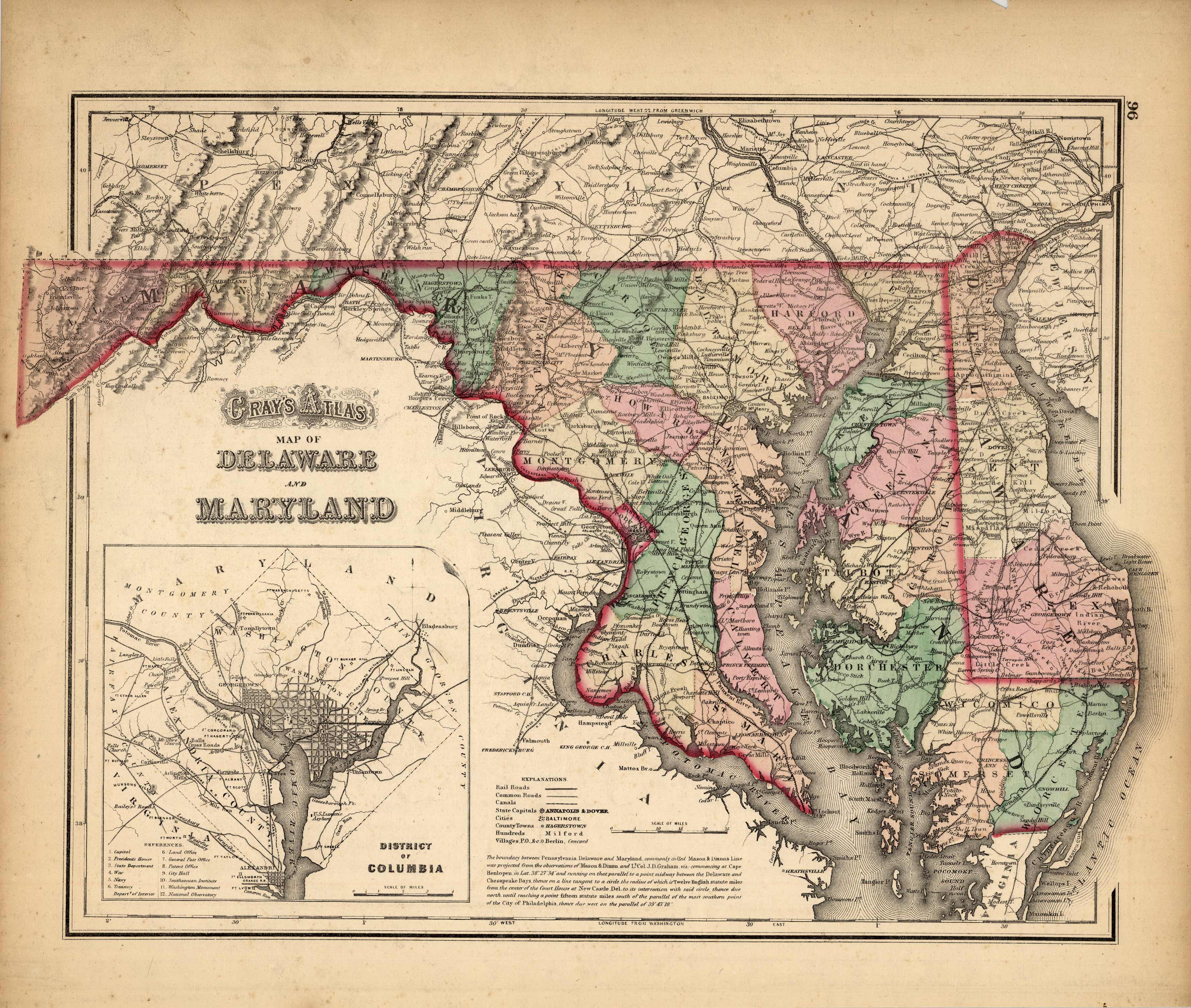 Grays Atlas Map of Delaware and Maryland ( Inset map of District of Columbia )' Grays Atlas Map of Delaware and Maryland ( Inset map of District of Columbia )'