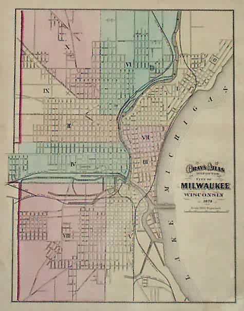 Grays Atlas Map of the City of Milwaukee Wisconsin'