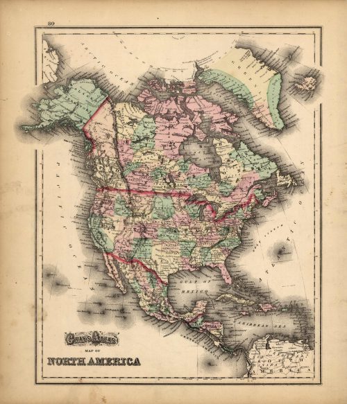 Grays Atlas Map of North America'
