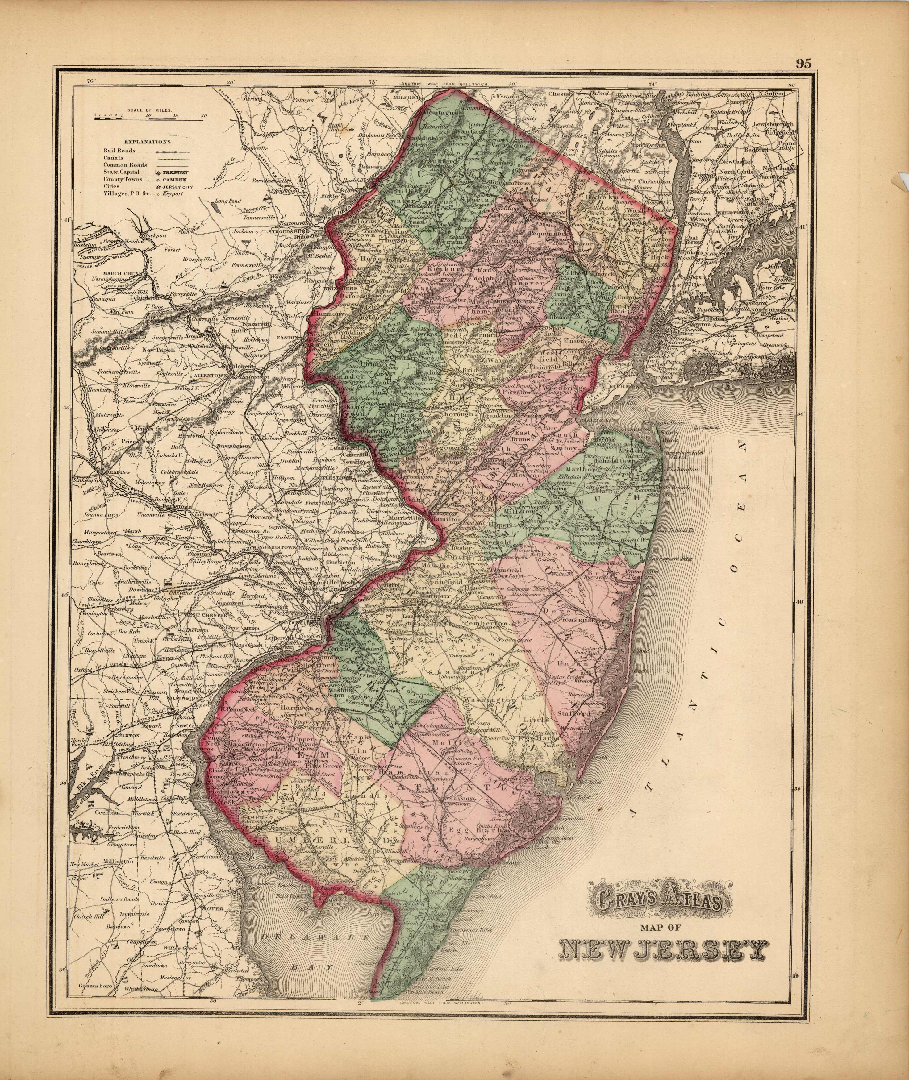 Grays Atlas Map of New Jersey' Grays Atlas Map of New Jersey'