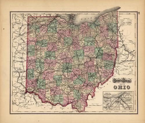 Grays Atlas Map of Ohio'