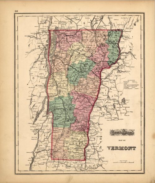 Grays Atlas Map of Vermont'