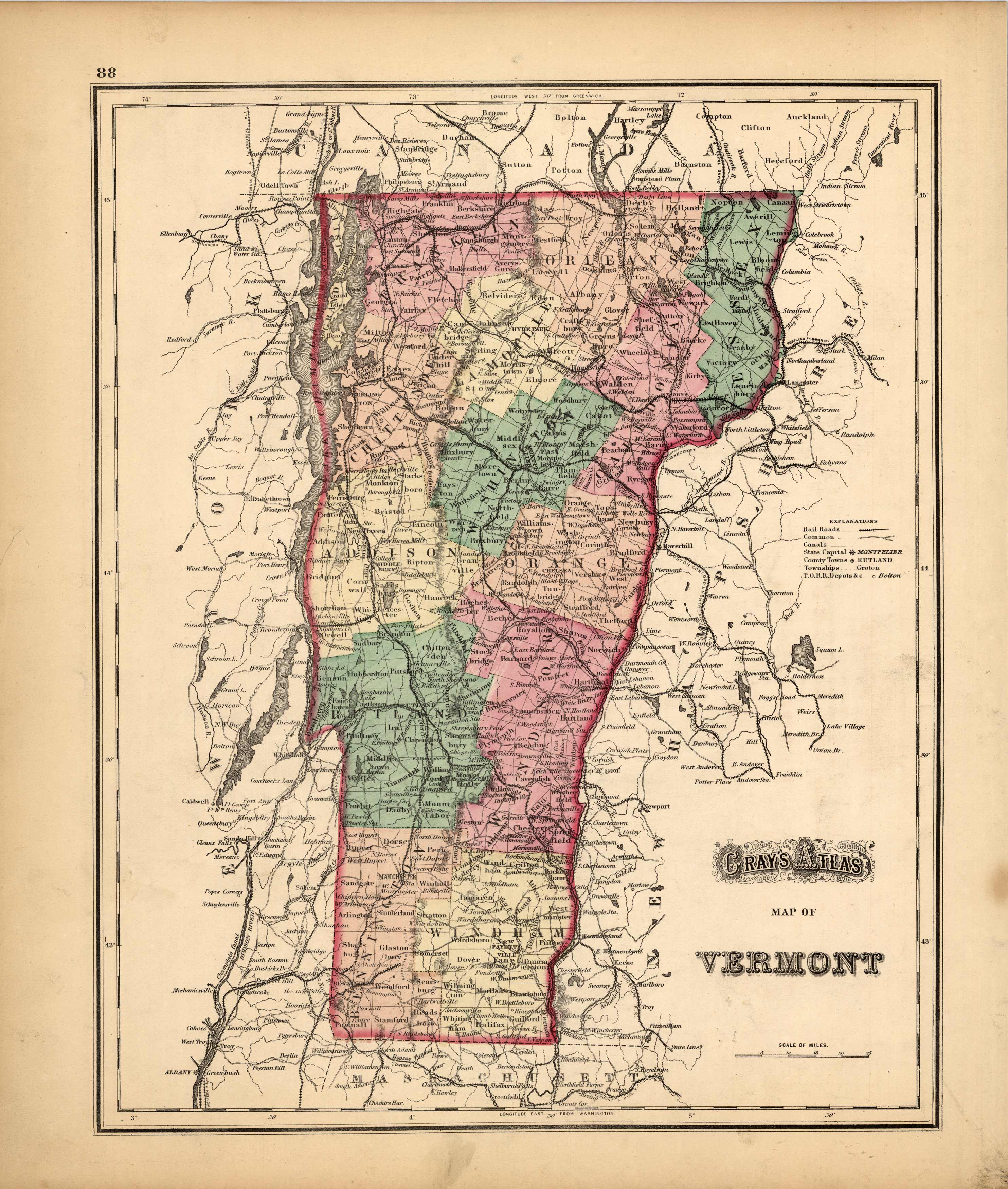 Grays Atlas Map of Vermont' - Art Source International