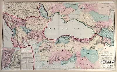 Grays New Map of the Countries Surrounding the Black Sea Comprising European Turkey