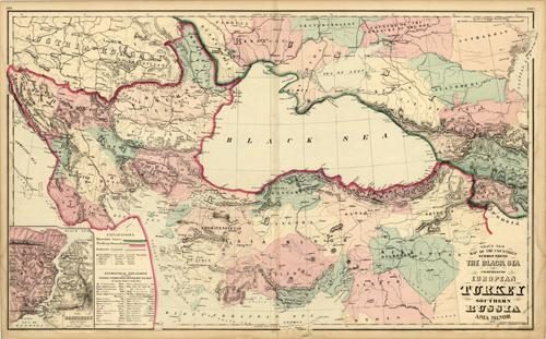 Grays New Map of the Countries Surrounding The Black Sea comprising European Turkey