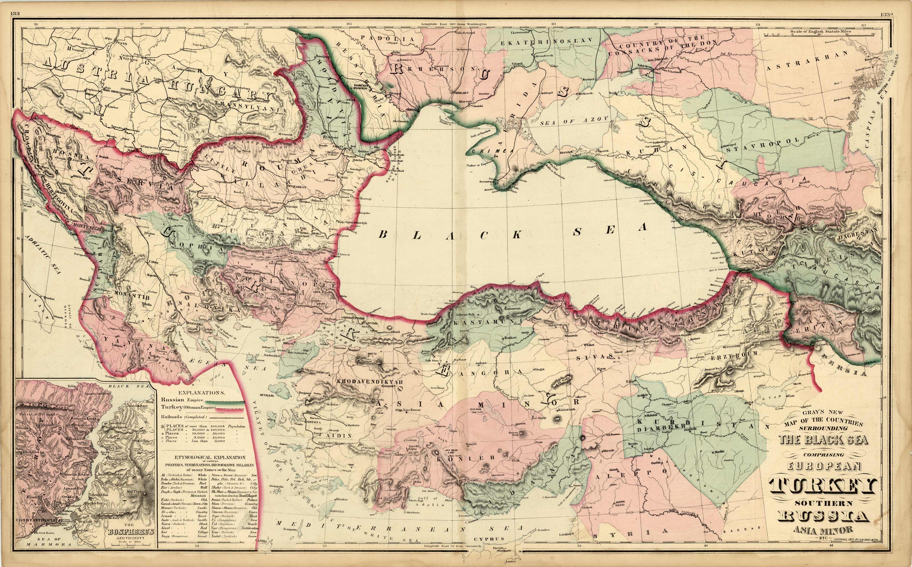 Grays New Map of the Countries Surrounding The Black Sea comprising European Turkey Grays New Map of the Countries Surrounding The Black Sea comprising European Turkey