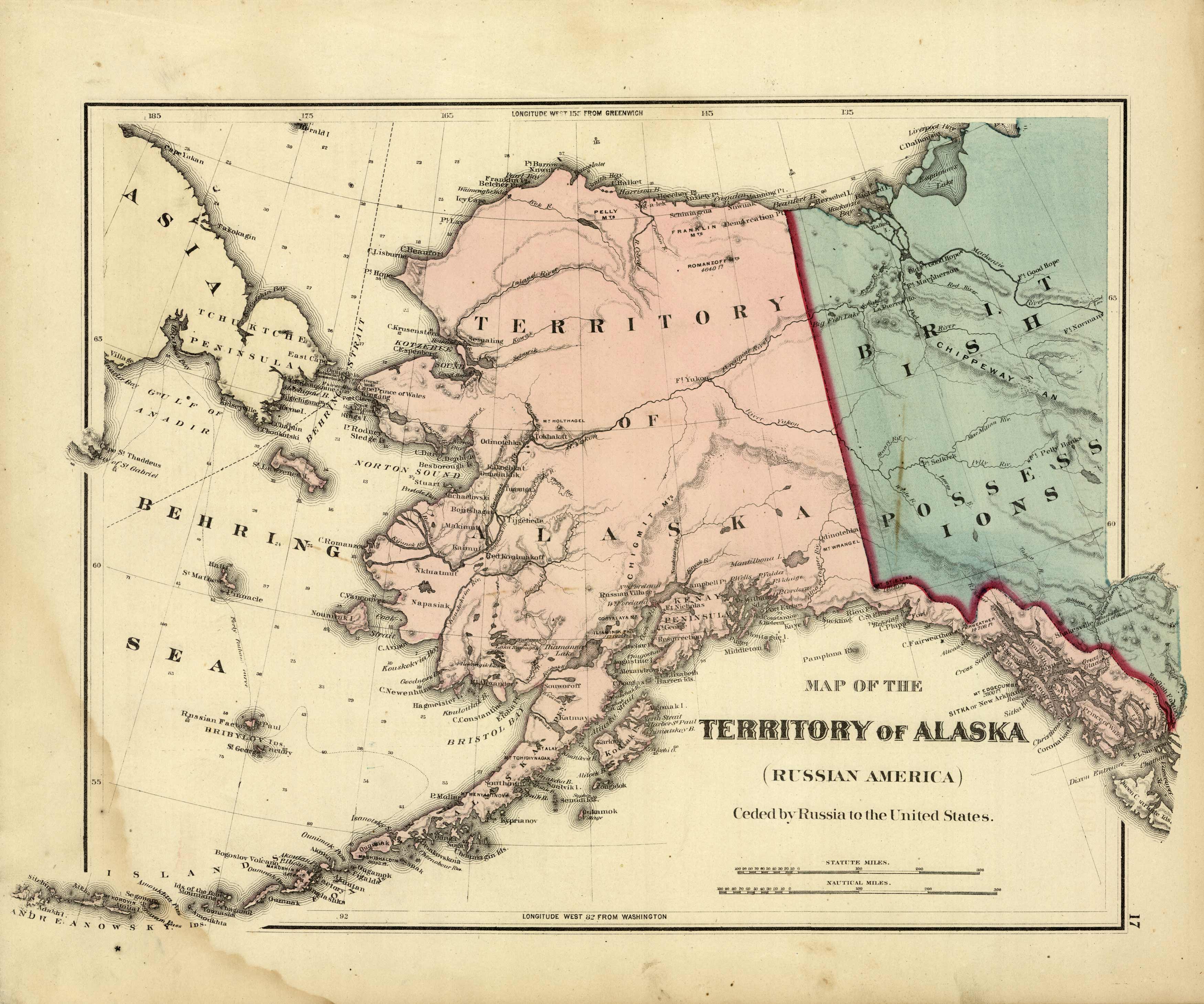 Map of the Territory of Alaska (Russian America) Map of the Territory of Alaska (Russian America)