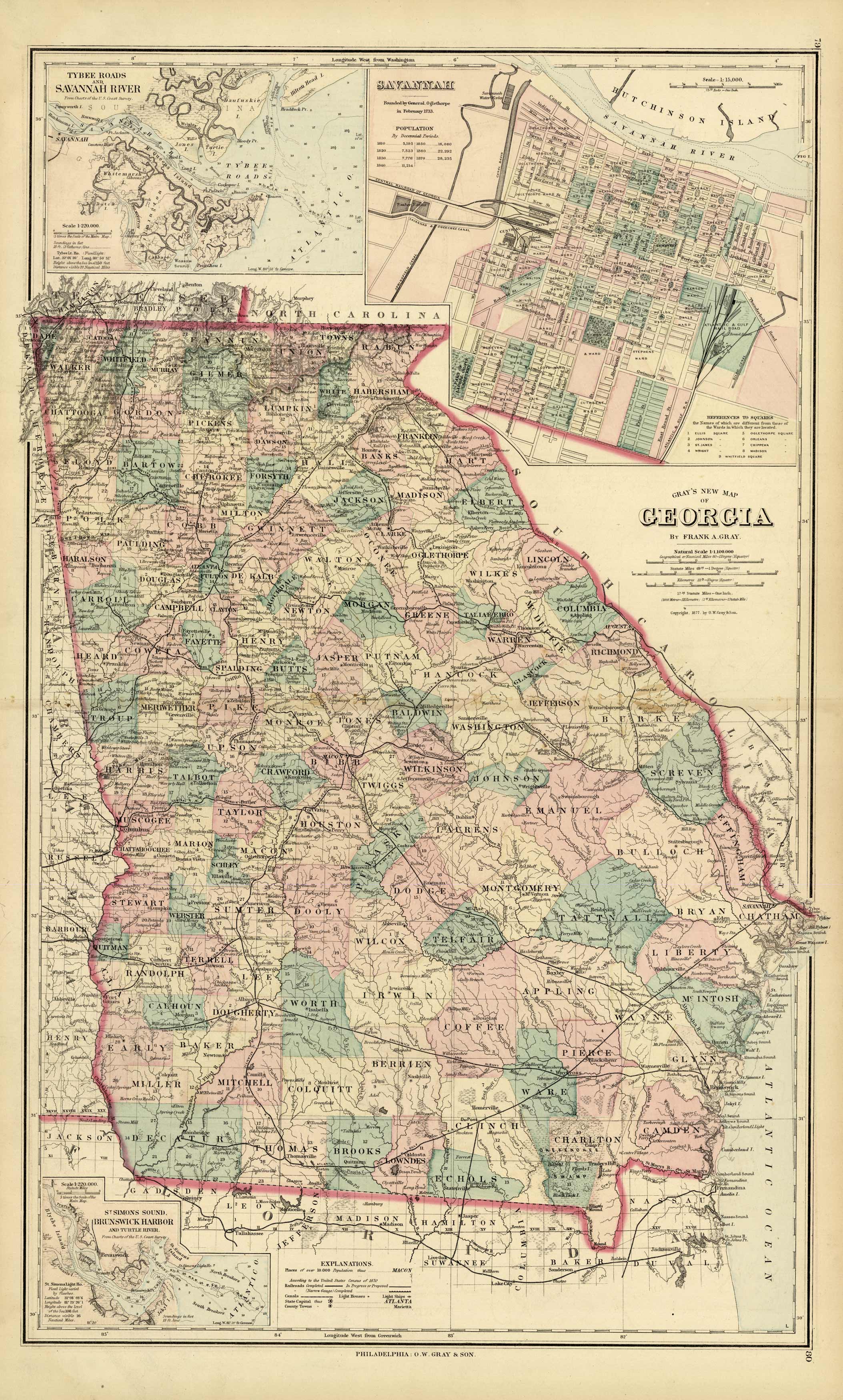 Grays New Map of Georgia' - Art Source International