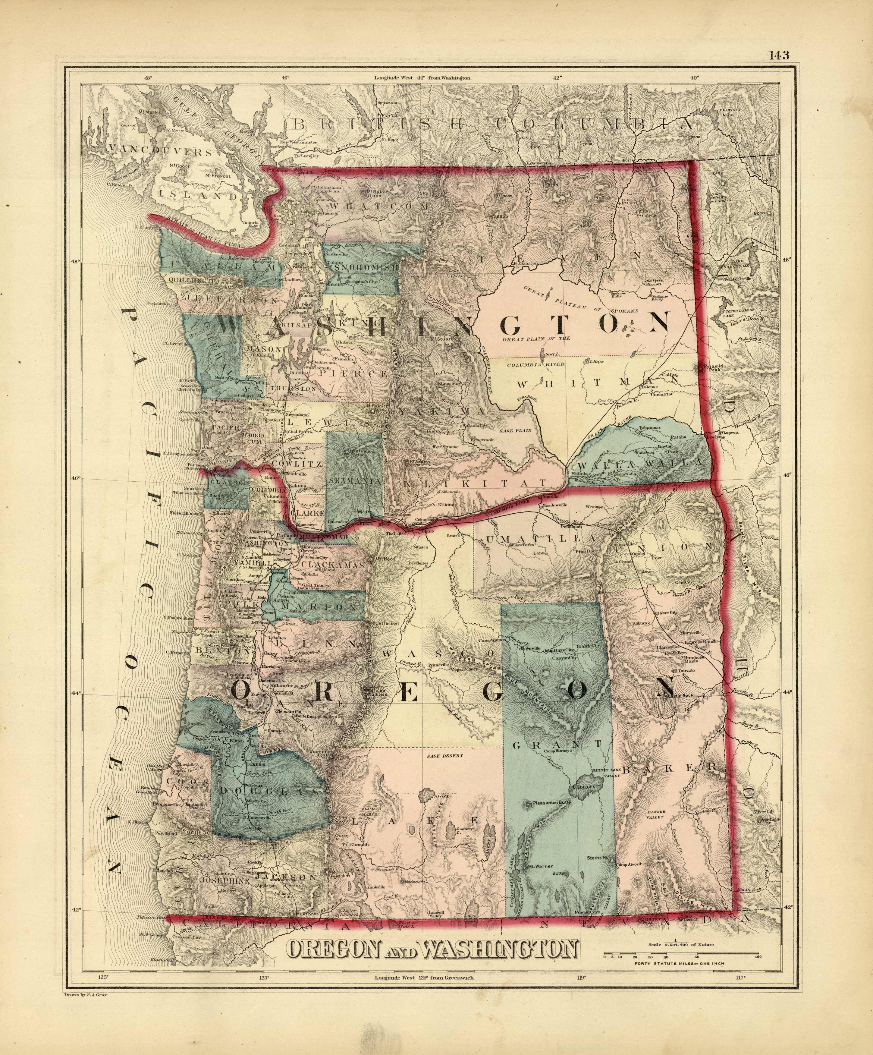 Oregon and Washington