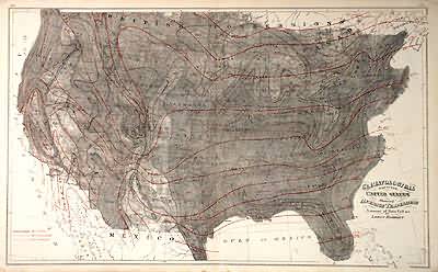 Climatological Map of the United States Showing Average Temperature and Amount of Rain Fall Climatological Map of the United States Showing Average Temperature and Amount of Rain Fall