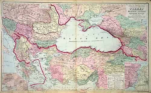 Grays New Map of the Countries Surrounding the Black Sea: Comprising Turkey in Europe