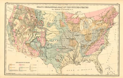 Geological Map of the United States - Art Source International