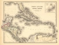West Indies and Central America with inset of Bermuda