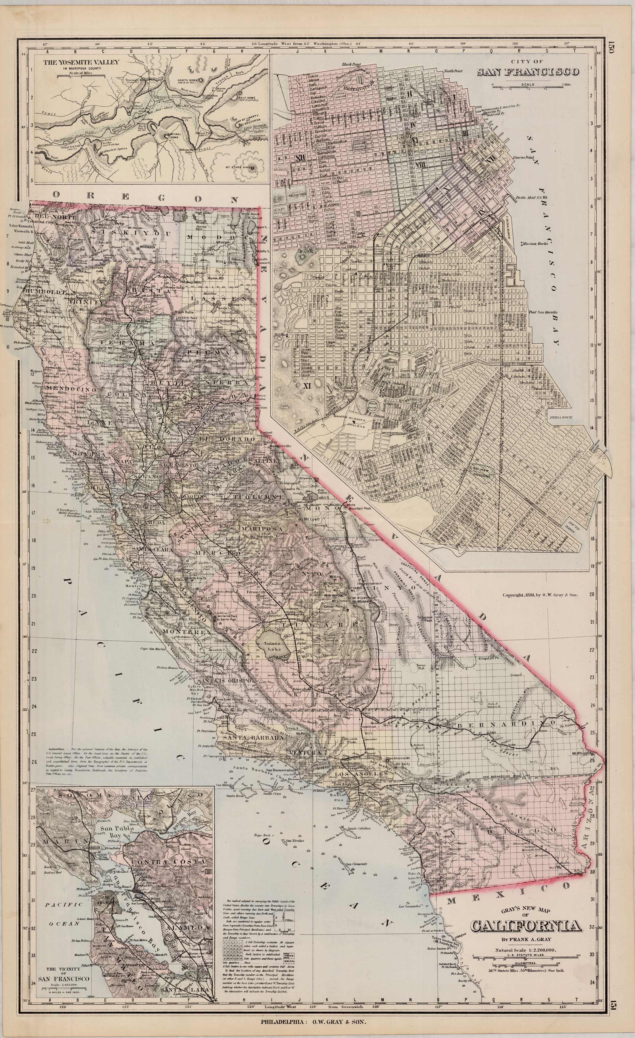 Grays New Map of California' - Art Source International