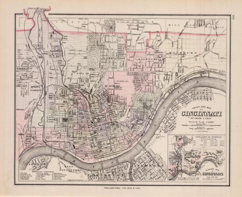 Grays New Map of Cincinnatti' - Art Source International