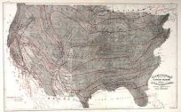 Grays Climatological Map of the United States Showing Average Temperature and Amount of Rainfall'