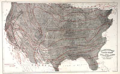 Grays Climatological Map of the United States Showing Average Temperature and Amount of Rainfall' Grays Climatological Map of the United States Showing Average Temperature and Amount of Rainfall'
